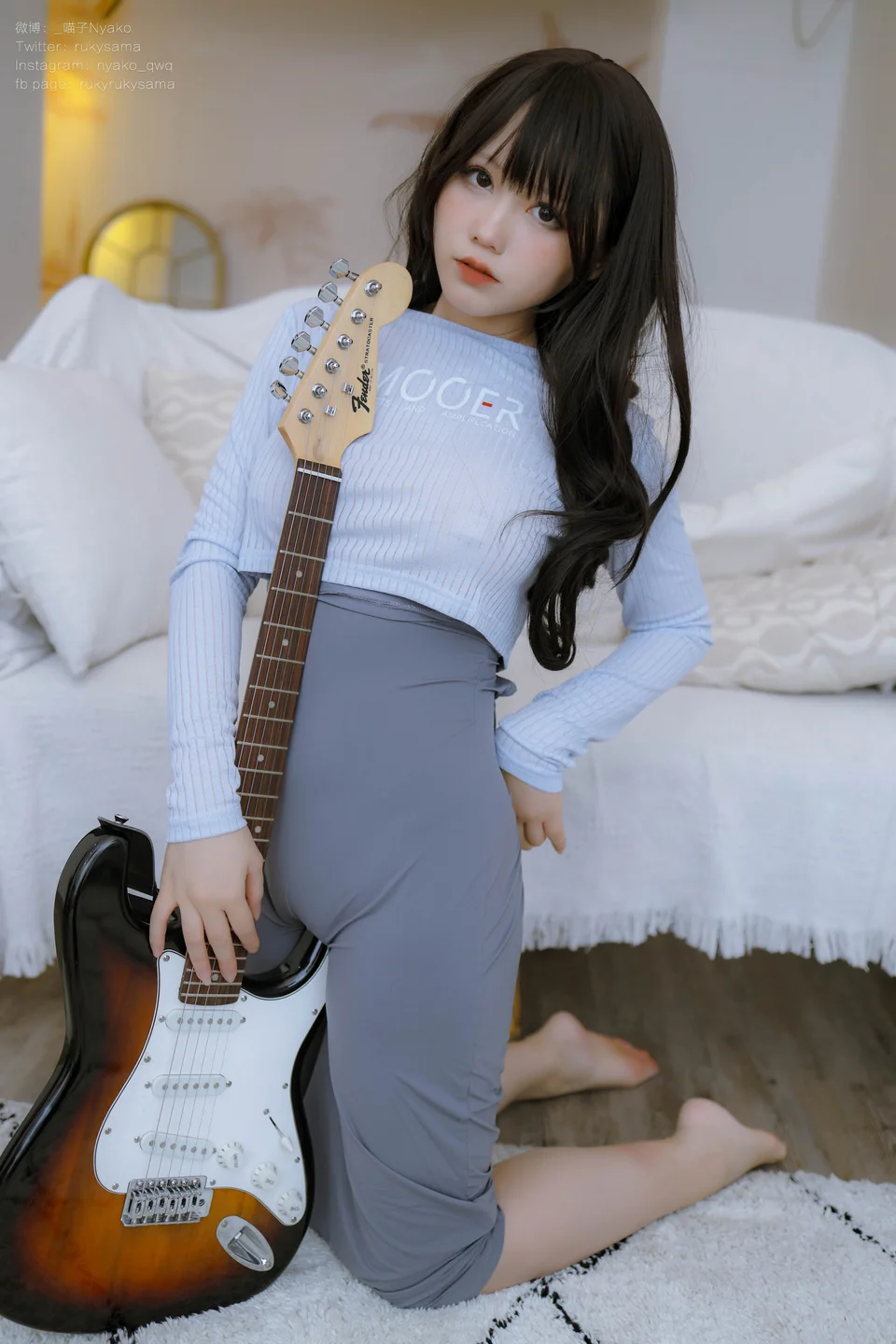 Nyako喵子 - 吉他妹妹 连衣裙 [71P,1V-712MB] tg@simisebaisi 【丝足阁】018.webp